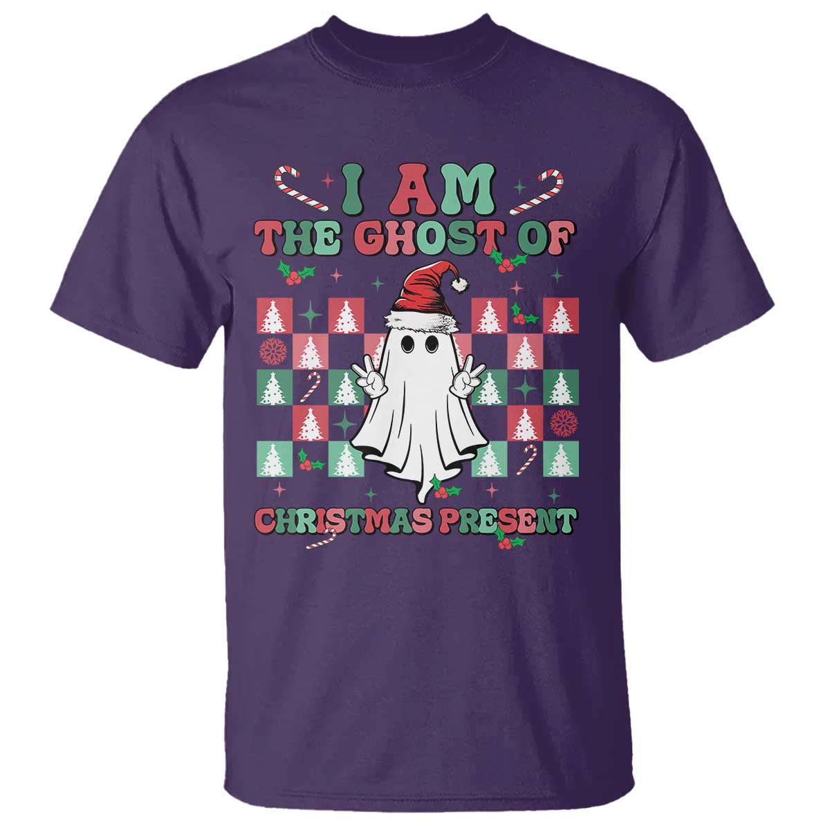 Funny Xmas T Shirt I Am The Ghost Of Christmas Present TS09 Purple Print Your Wear