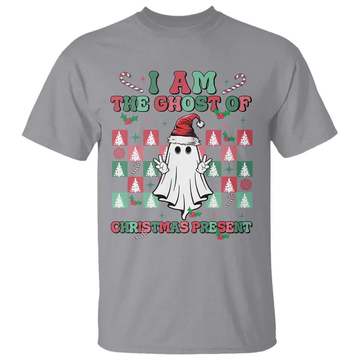 Funny Xmas T Shirt I Am The Ghost Of Christmas Present TS09 Sport Gray Print Your Wear
