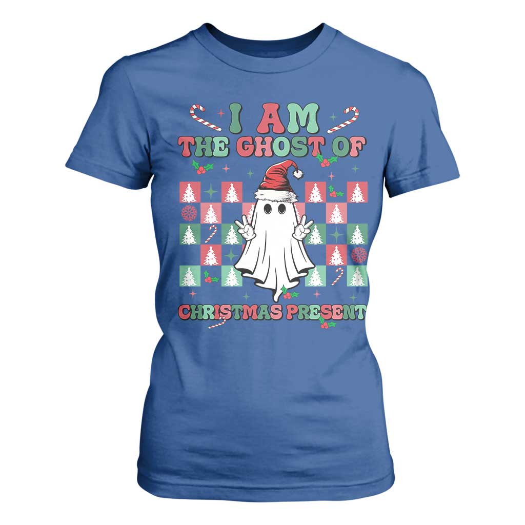 Funny Xmas T Shirt For Women I Am The Ghost Of Christmas Present TS09 Royal Blue Print Your Wear