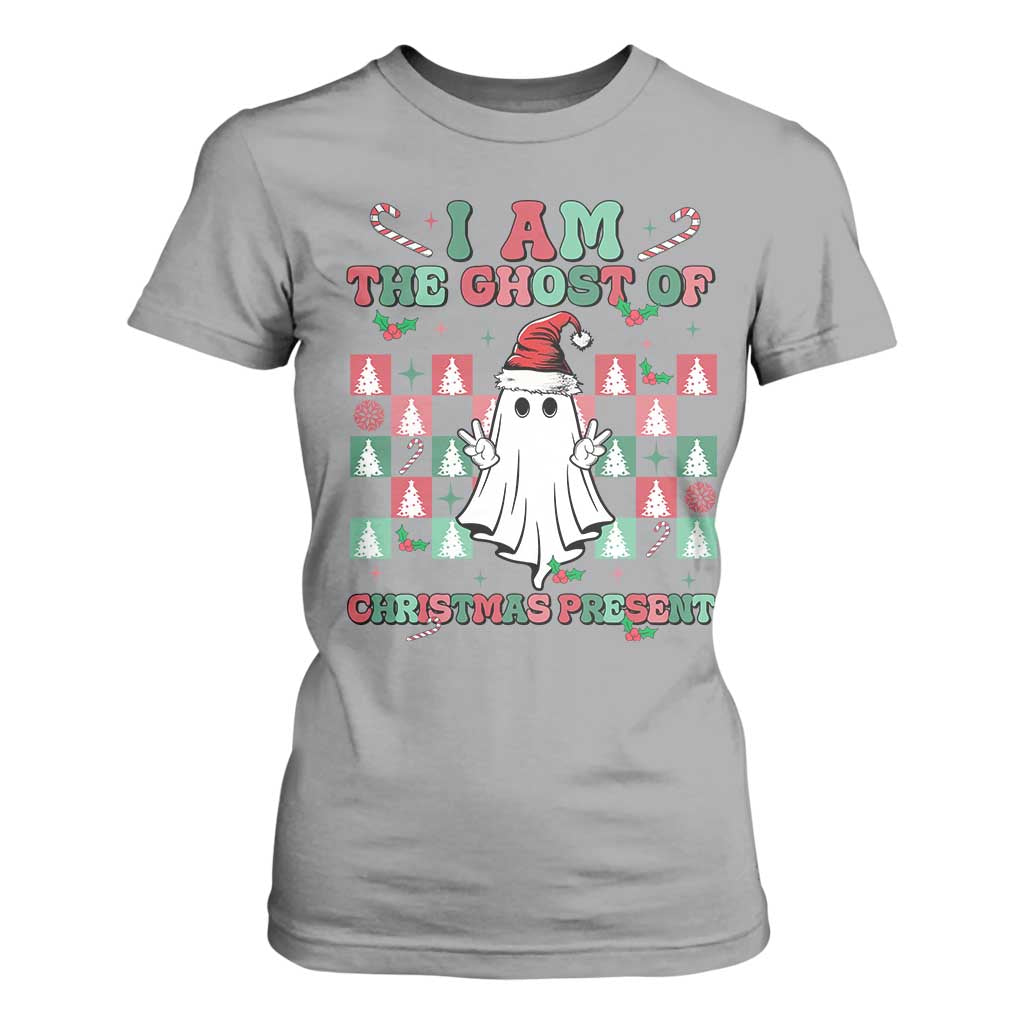 Funny Xmas T Shirt For Women I Am The Ghost Of Christmas Present TS09 Sport Gray Print Your Wear