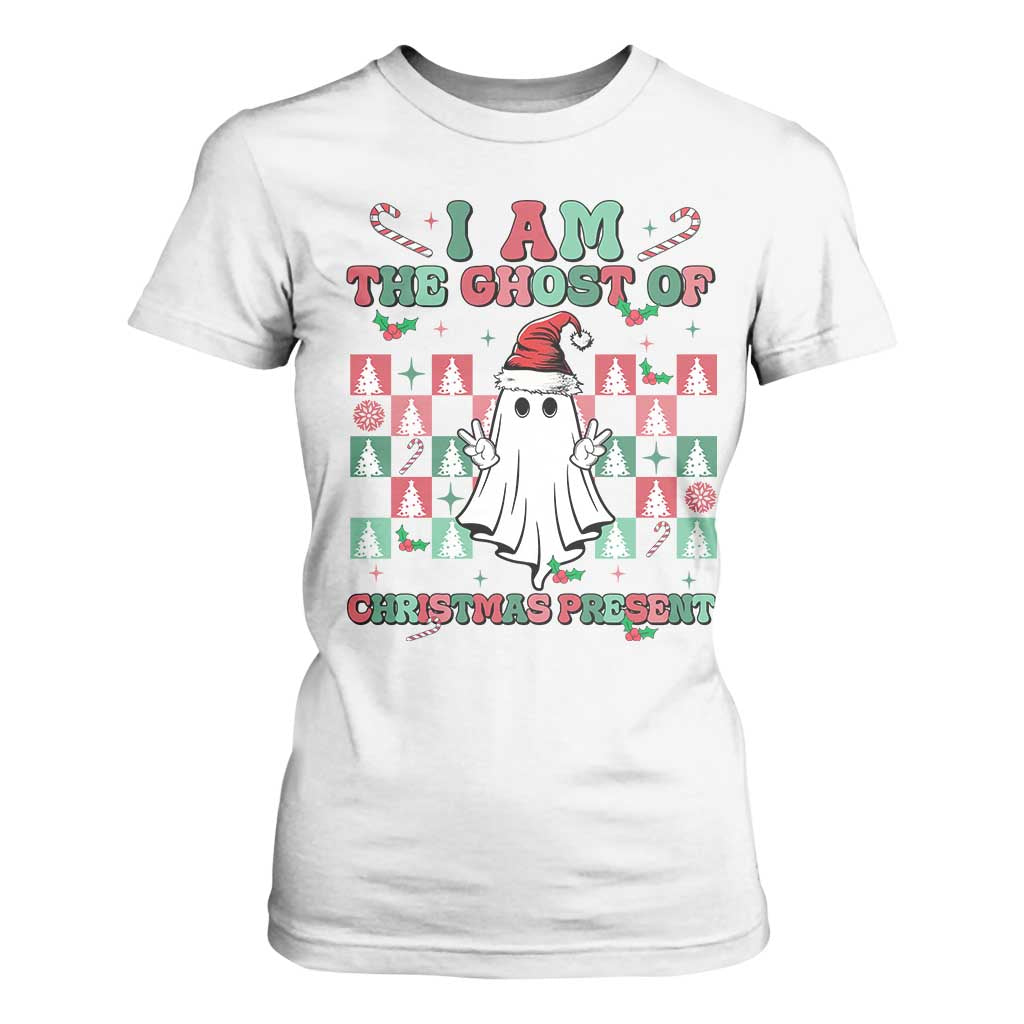 Funny Xmas T Shirt For Women I Am The Ghost Of Christmas Present TS09 White Print Your Wear