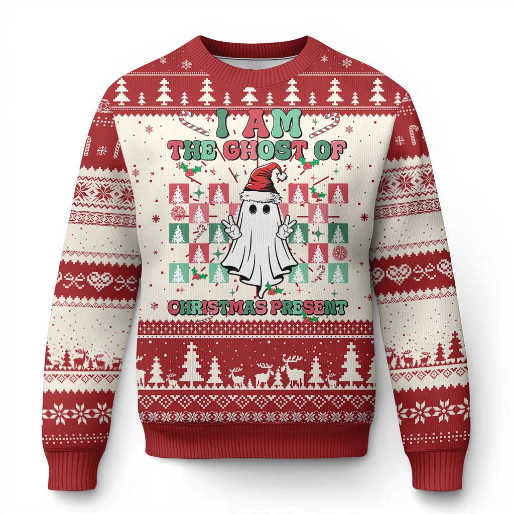 Funny Xmas Ugly Christmas Sweater I Am The Ghost Of Christmas Present TS09 Red Print Your Wear