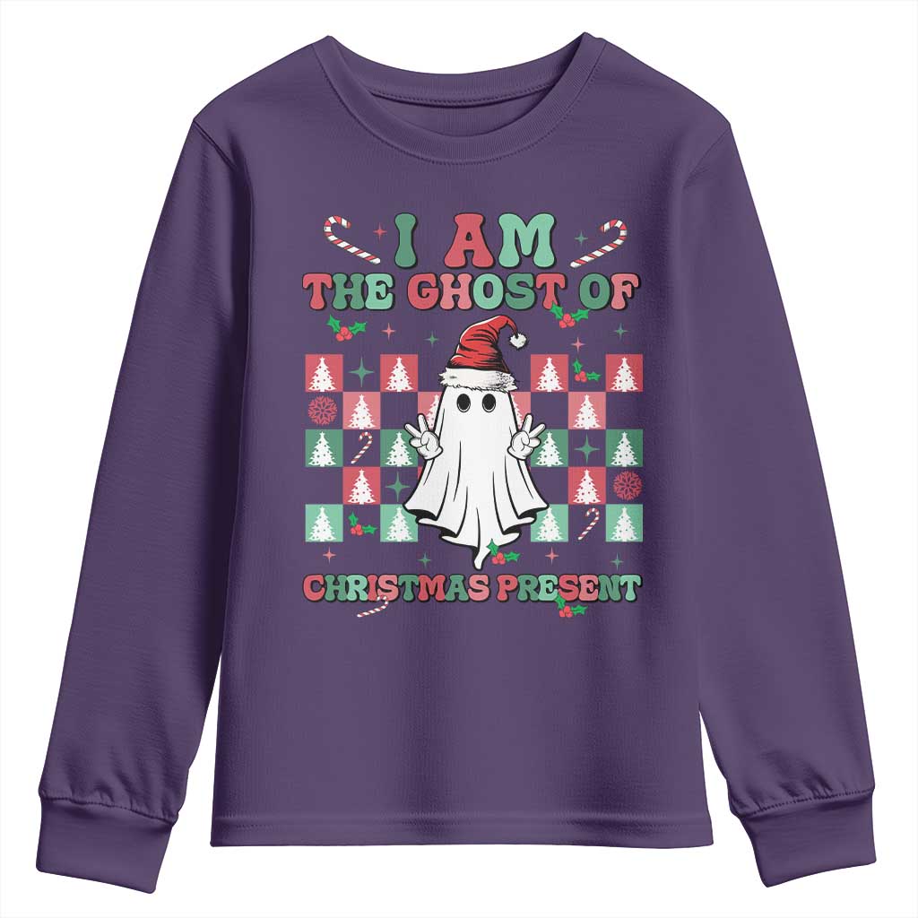 Funny Xmas Youth Sweatshirt I Am The Ghost Of Christmas Present TS09 Purple Print Your Wear