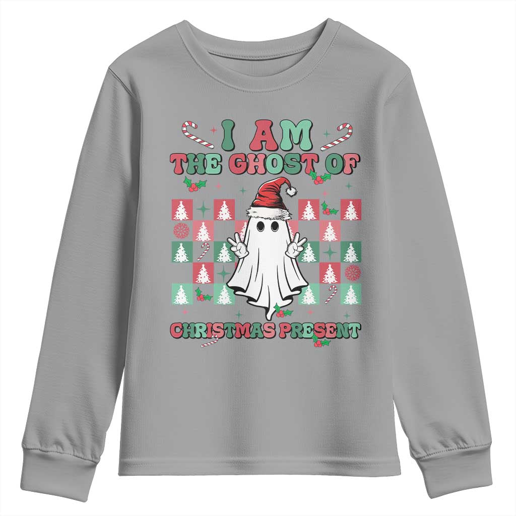 Funny Xmas Youth Sweatshirt I Am The Ghost Of Christmas Present TS09 Sport Gray Print Your Wear