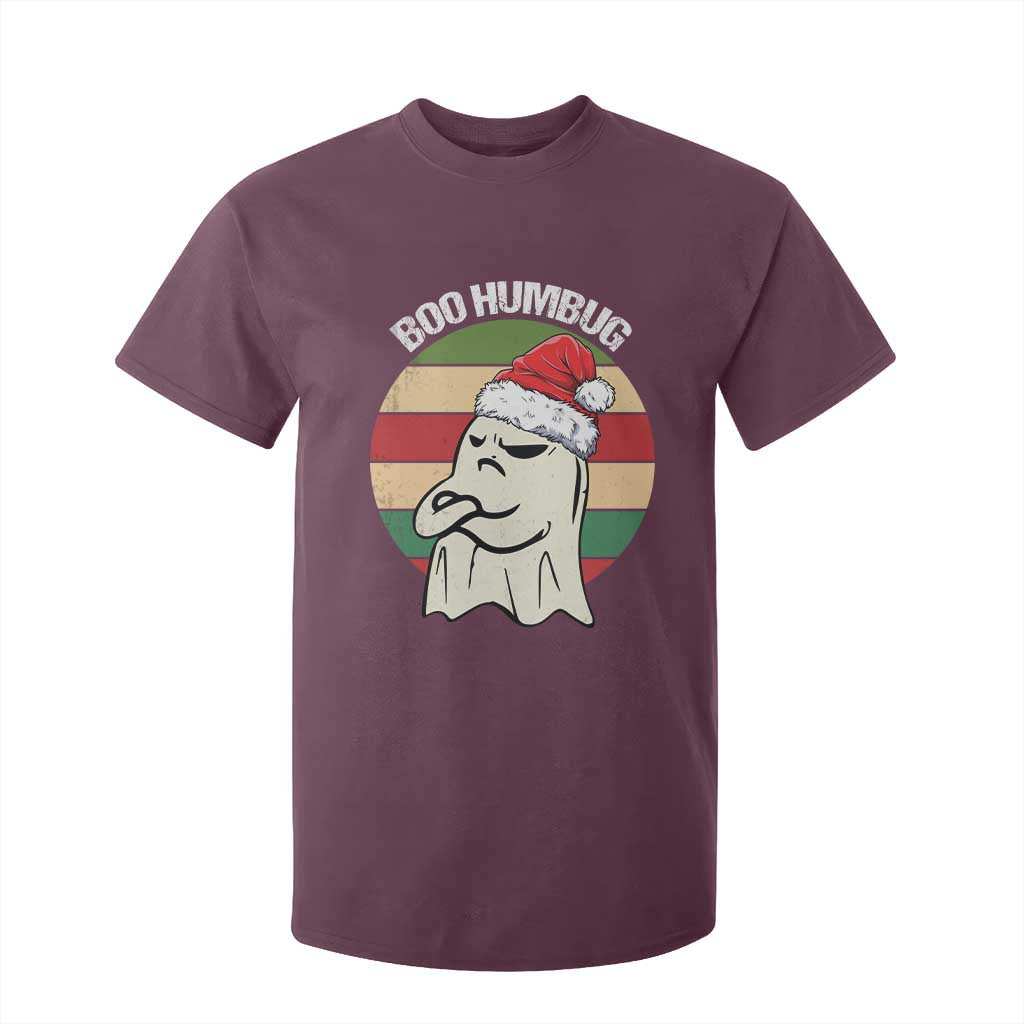 Gothic Xmas T Shirt For Kid Boo Humbug Santa Ghost TS09 Maroon Print Your Wear