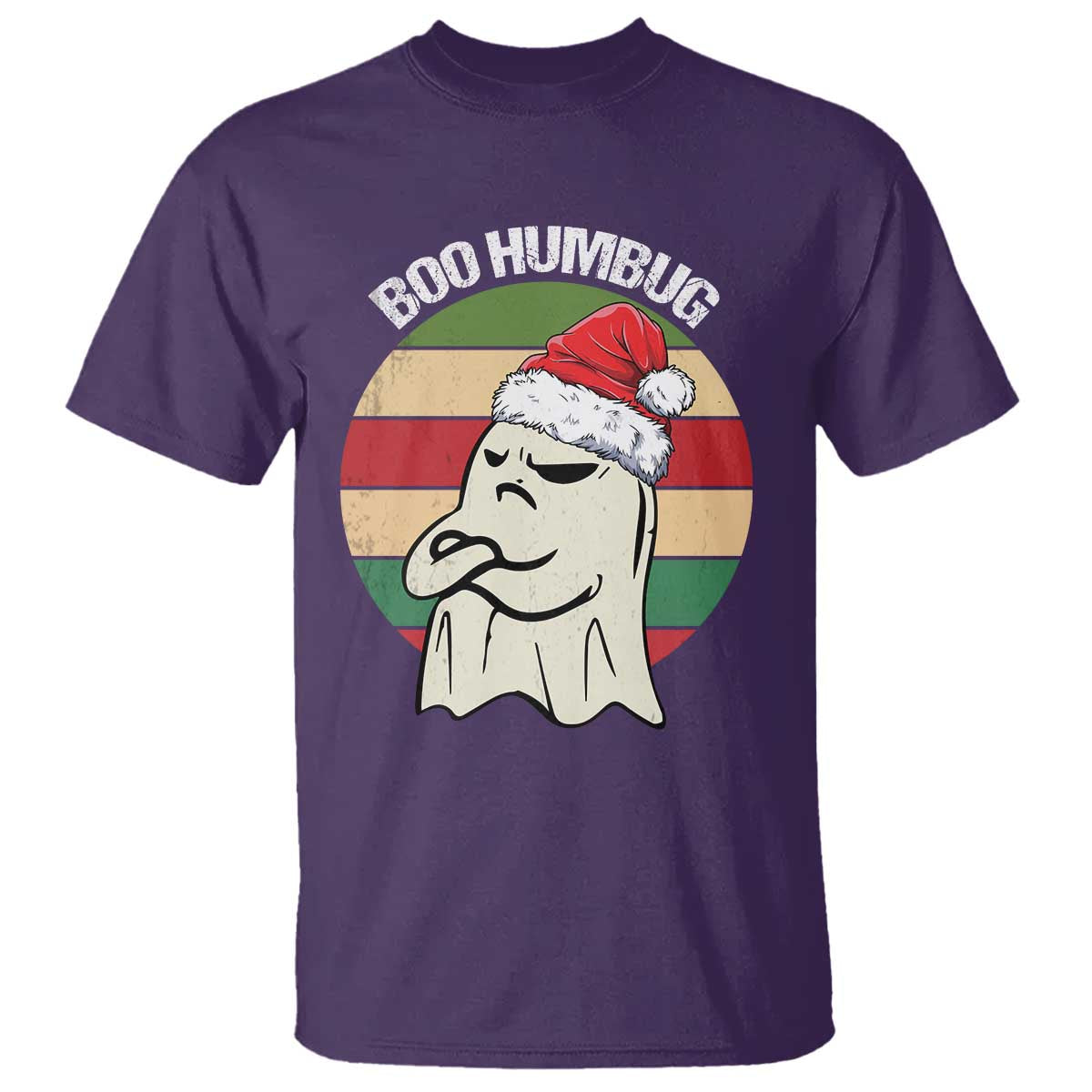 Gothic Xmas T Shirt Boo Humbug Santa Ghost TS09 Purple Print Your Wear