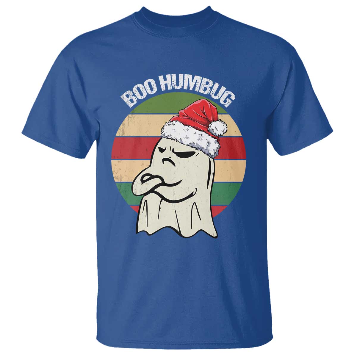 Gothic Xmas T Shirt Boo Humbug Santa Ghost TS09 Royal Blue Print Your Wear