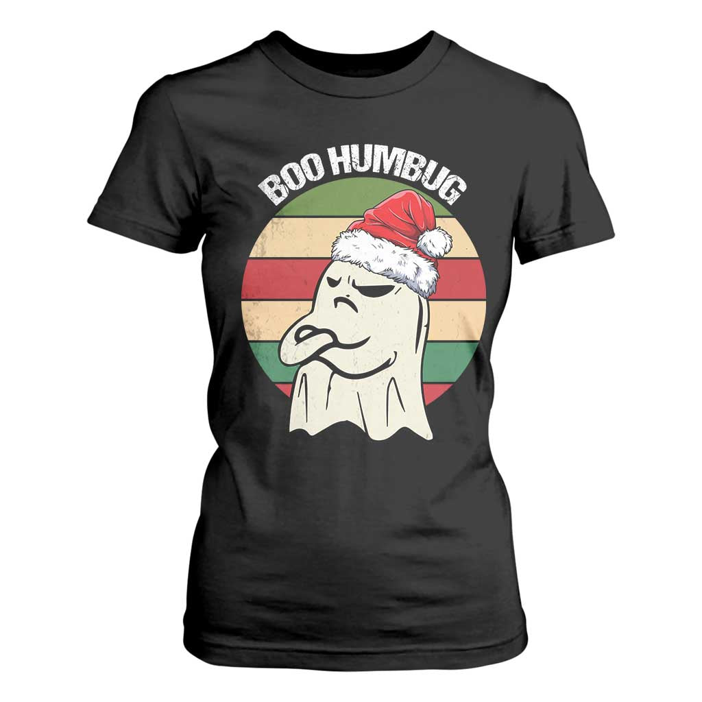 Gothic Xmas T Shirt For Women Boo Humbug Santa Ghost TS09 Black Print Your Wear