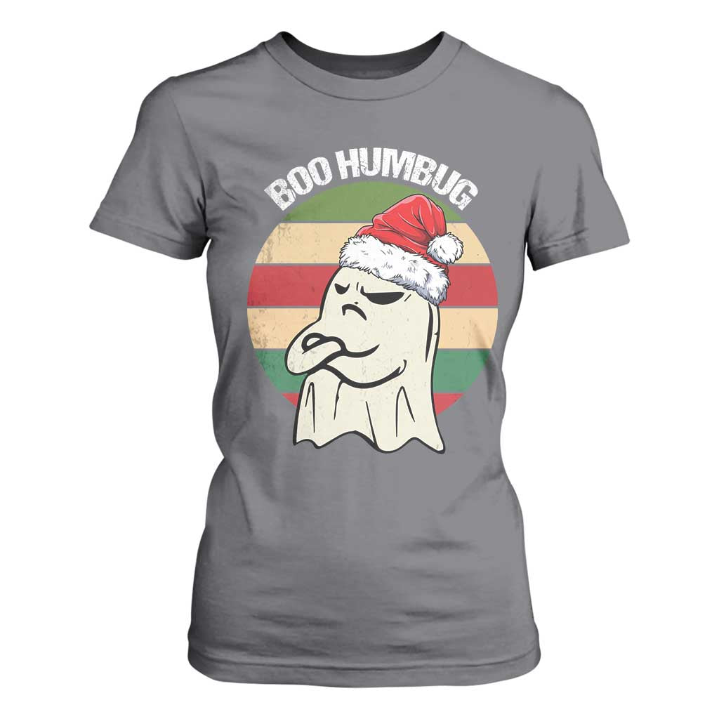 Gothic Xmas T Shirt For Women Boo Humbug Santa Ghost TS09 Charcoal Print Your Wear
