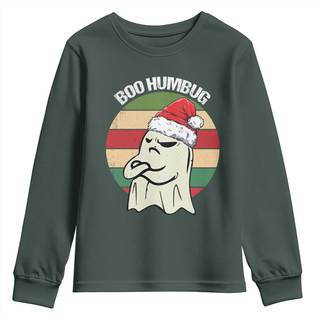 Gothic Xmas Youth Sweatshirt Boo Humbug Santa Ghost TS09 Dark Forest Green Print Your Wear