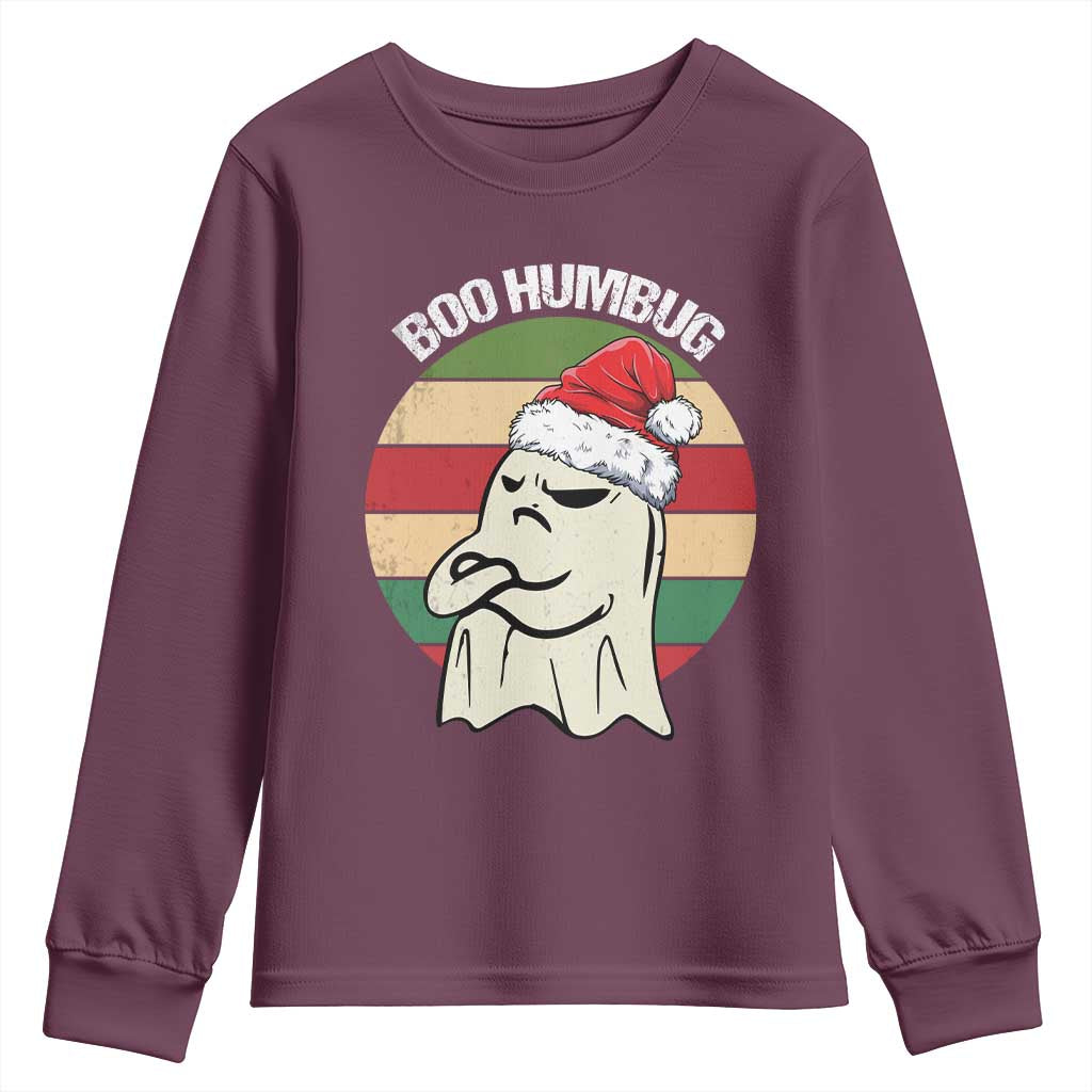 Gothic Xmas Youth Sweatshirt Boo Humbug Santa Ghost TS09 Maroon Print Your Wear