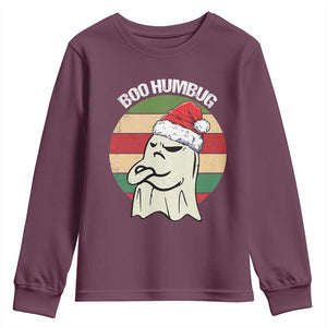 Gothic Xmas Youth Sweatshirt Boo Humbug Santa Ghost TS09 Maroon Print Your Wear