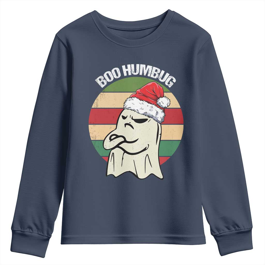 Gothic Xmas Youth Sweatshirt Boo Humbug Santa Ghost TS09 Navy Print Your Wear