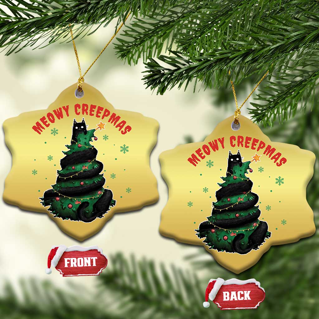 Gothic Xmas Christmas Ornament Meowy Creepmas Cat Christmas Tree TS09 Snow Flake Gold Print Your Wear