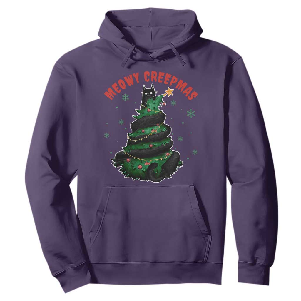 Gothic Xmas Hoodie Meowy Creepmas Cat Christmas Tree TS09 Purple Print Your Wear