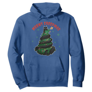 Gothic Xmas Hoodie Meowy Creepmas Cat Christmas Tree TS09 Royal Blue Print Your Wear