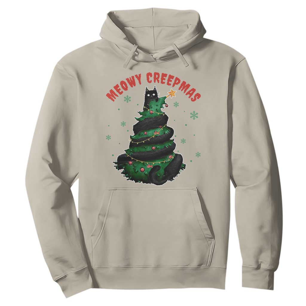 Gothic Xmas Hoodie Meowy Creepmas Cat Christmas Tree TS09 Sand Print Your Wear