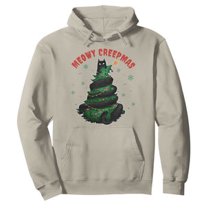 Gothic Xmas Hoodie Meowy Creepmas Cat Christmas Tree TS09 Sand Print Your Wear