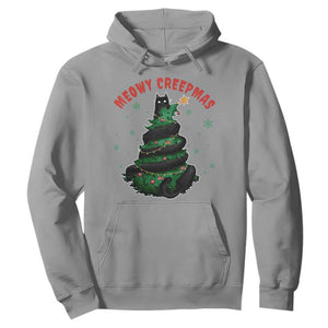 Gothic Xmas Hoodie Meowy Creepmas Cat Christmas Tree TS09 Sport Gray Print Your Wear