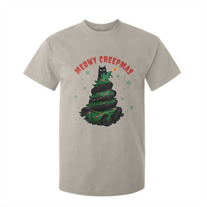 Gothic Xmas T Shirt For Kid Meowy Creepmas Cat Christmas Tree TS09 Sand Print Your Wear