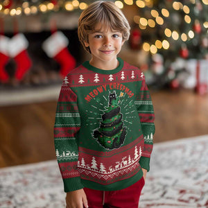 Gothic Xmas Ugly Christmas Sweater Meowy Creepmas Cat Christmas Tree TS09 Christmas Print Your Wear