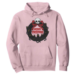 Gothic Christmas Hoodie Merry Creepmas Cat Wreath TS09 Light Pink Print Your Wear