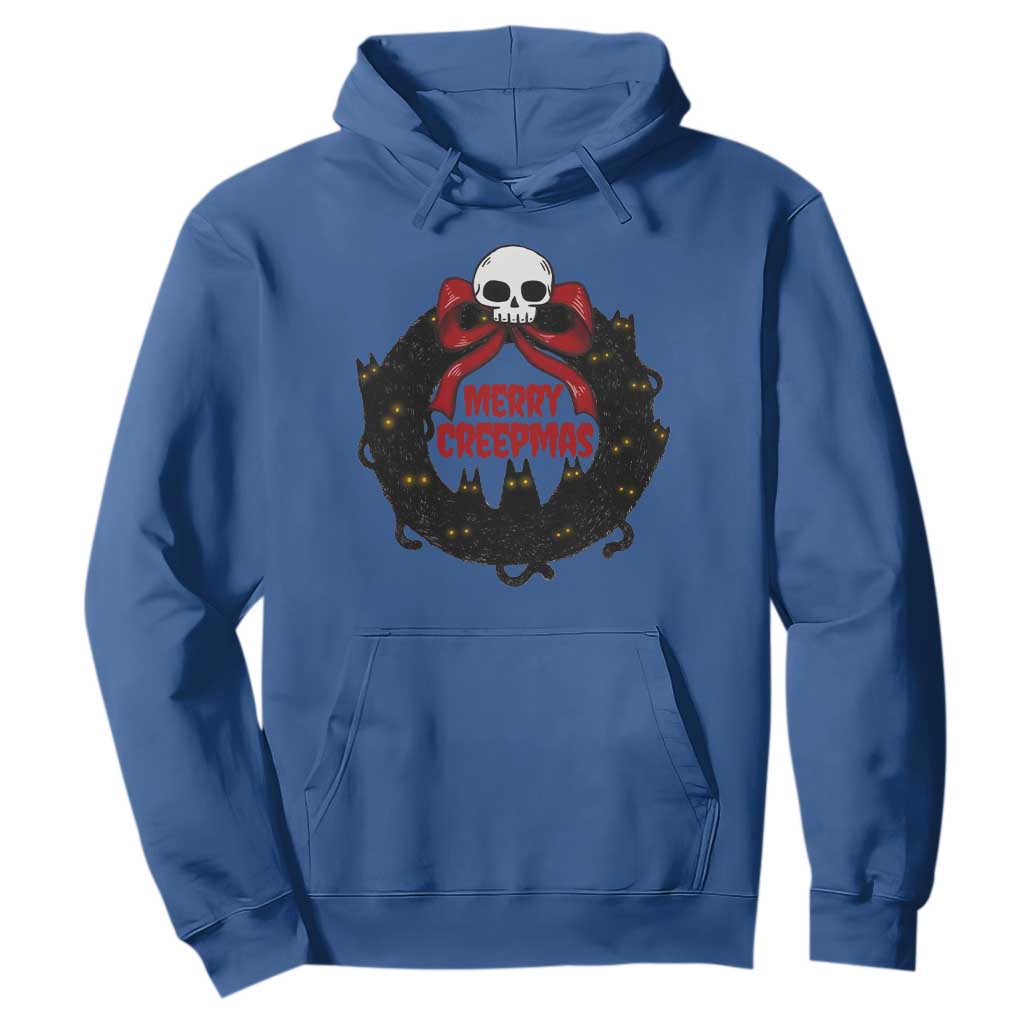 Gothic Christmas Hoodie Merry Creepmas Cat Wreath TS09 Royal Blue Print Your Wear
