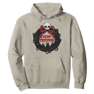 Gothic Christmas Hoodie Merry Creepmas Cat Wreath TS09 Sand Print Your Wear