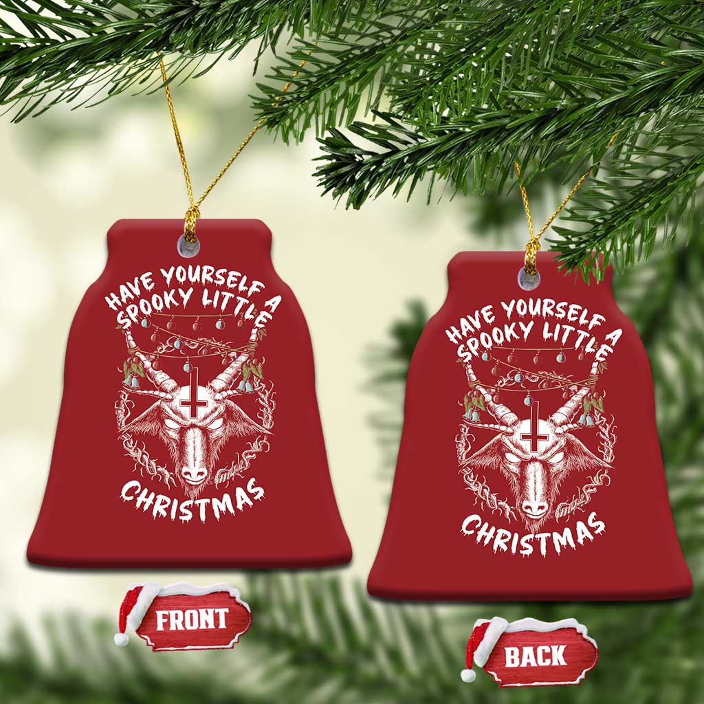 Gothic Xmas Christmas Ornament Have Yourself A Scary Little Christmas Satan Pentagram TS09 Bell Flake Red Print Your Wear