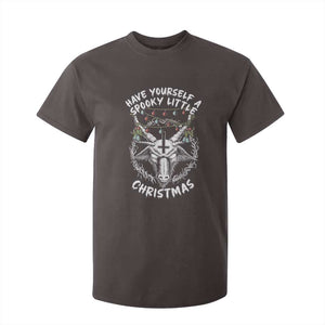 Gothic Xmas T Shirt For Kid Have Yourself A Scary Little Christmas Satan Pentagram TS09 Dark Chocolate Print Your Wear