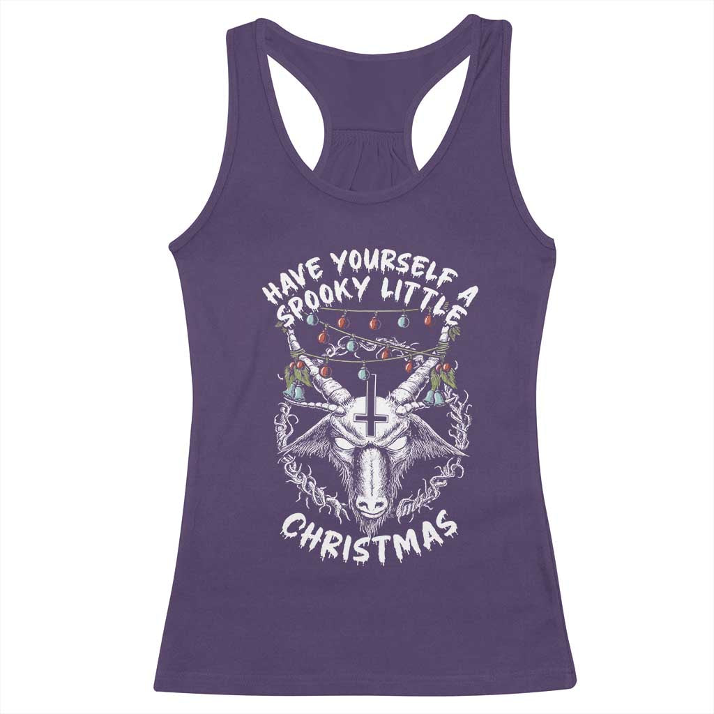 Gothic Xmas Racerback Tank Top Have Yourself A Scary Little Christmas Satan Pentagram TS09 Purple Print Your Wear