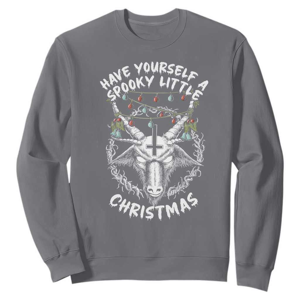 Gothic Xmas Sweatshirt Have Yourself A Scary Little Christmas Satan Pentagram TS09 Charcoal Print Your Wear