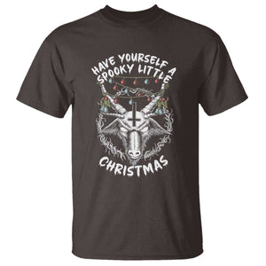 Gothic Xmas T Shirt Have Yourself A Scary Little Christmas Satan Pentagram TS09 Dark Chocolate Print Your Wear