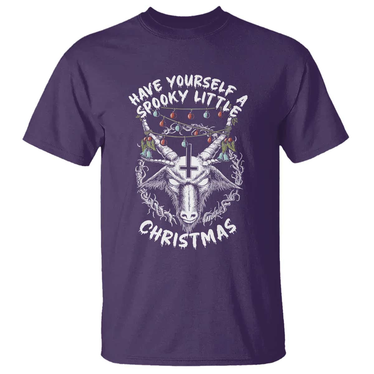 Gothic Xmas T Shirt Have Yourself A Scary Little Christmas Satan Pentagram TS09 Purple Print Your Wear