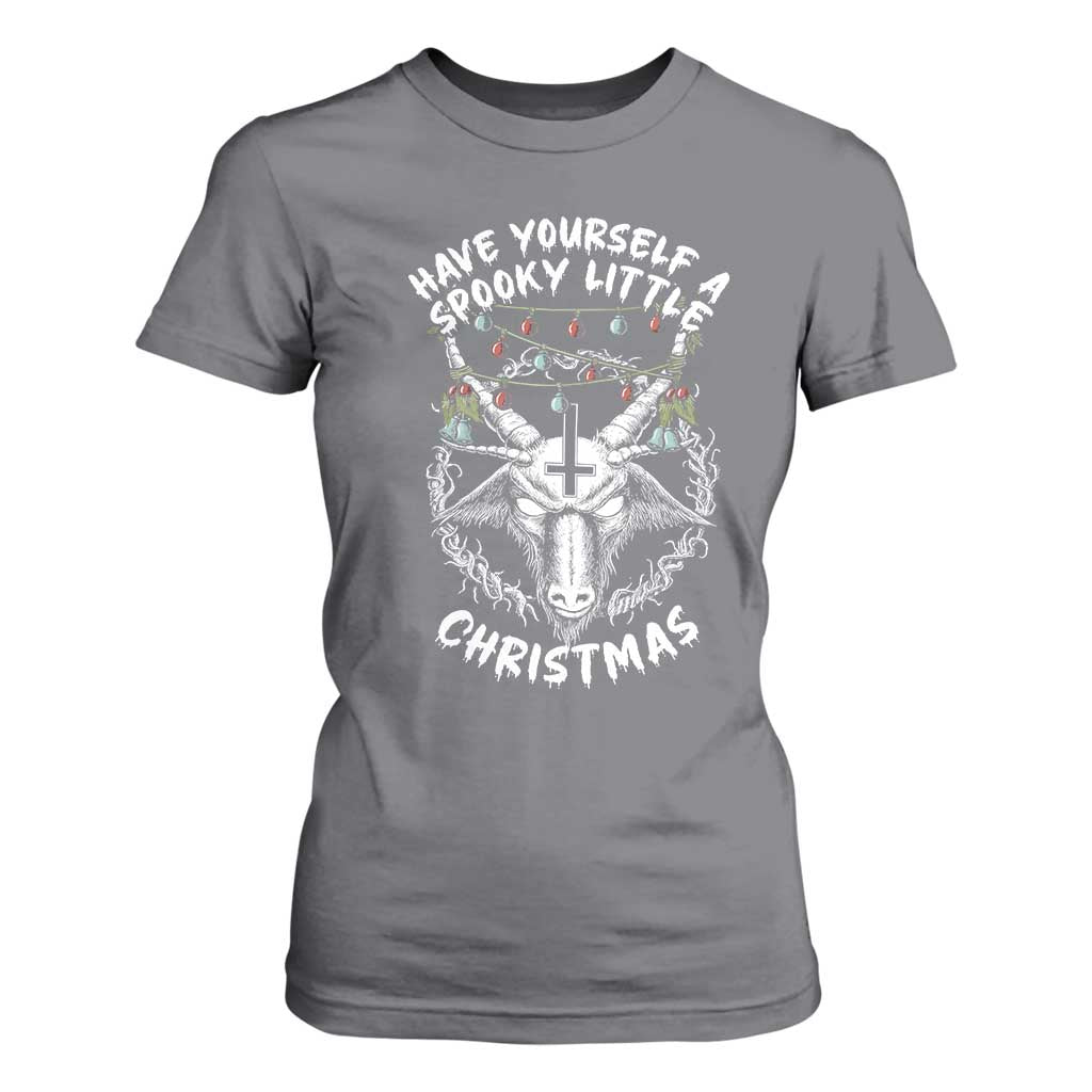 Gothic Xmas T Shirt For Women Have Yourself A Scary Little Christmas Satan Pentagram TS09 Charcoal Print Your Wear