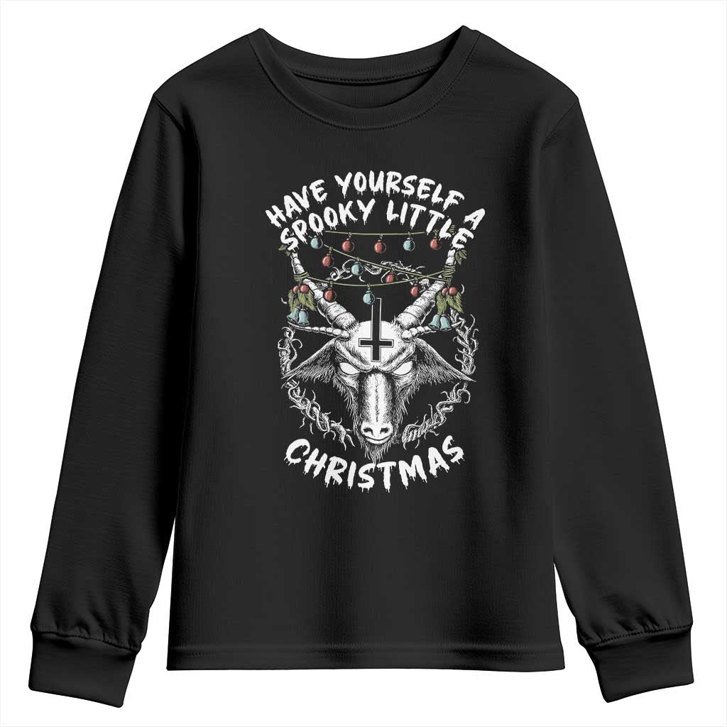 Gothic Xmas Youth Sweatshirt Have Yourself A Scary Little Christmas Satan Pentagram TS09 Black Print Your Wear