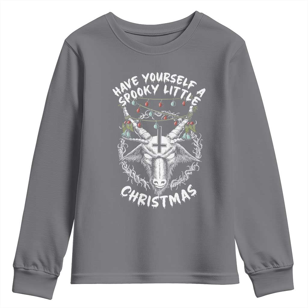 Gothic Xmas Youth Sweatshirt Have Yourself A Scary Little Christmas Satan Pentagram TS09 Charcoal Print Your Wear