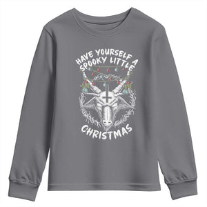 Gothic Xmas Youth Sweatshirt Have Yourself A Scary Little Christmas Satan Pentagram TS09 Charcoal Print Your Wear