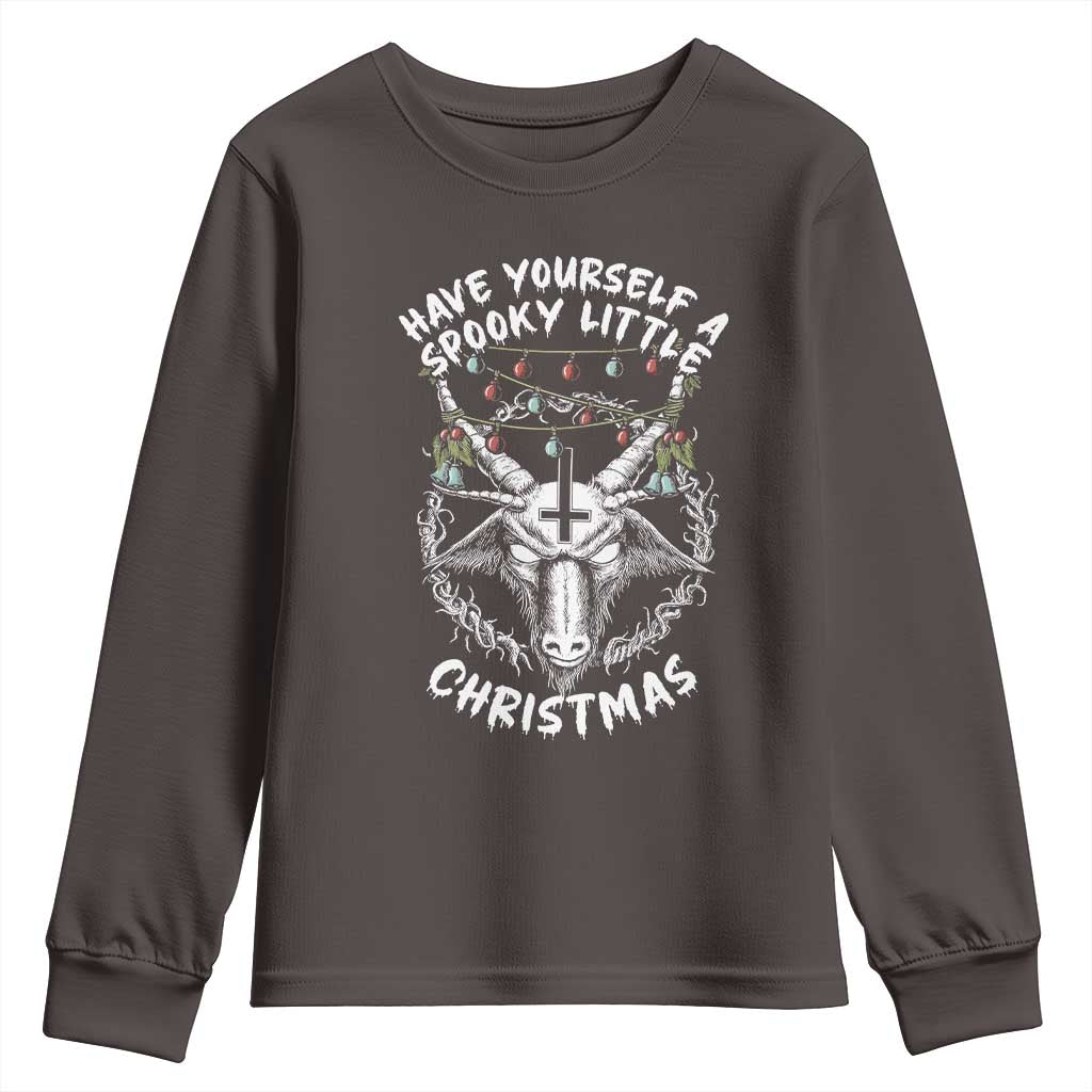 Gothic Xmas Youth Sweatshirt Have Yourself A Scary Little Christmas Satan Pentagram TS09 Dark Chocolate Print Your Wear