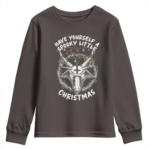 Gothic Xmas Youth Sweatshirt Have Yourself A Scary Little Christmas Satan Pentagram TS09 Dark Chocolate Print Your Wear