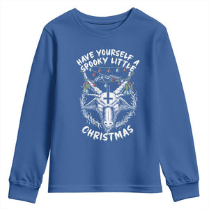 Gothic Xmas Youth Sweatshirt Have Yourself A Scary Little Christmas Satan Pentagram TS09 Royal Blue Print Your Wear