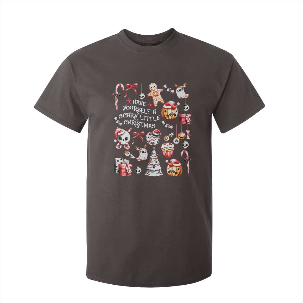 Gothic Xmas T Shirt For Kid Have Yourself A Scary Little Christmas TS09 Dark Chocolate Print Your Wear