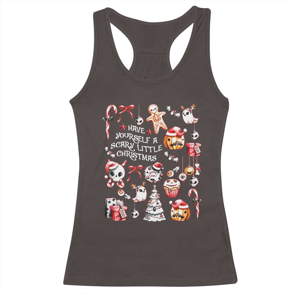 Gothic Xmas Racerback Tank Top Have Yourself A Scary Little Christmas TS09 Dark Chocolate Print Your Wear