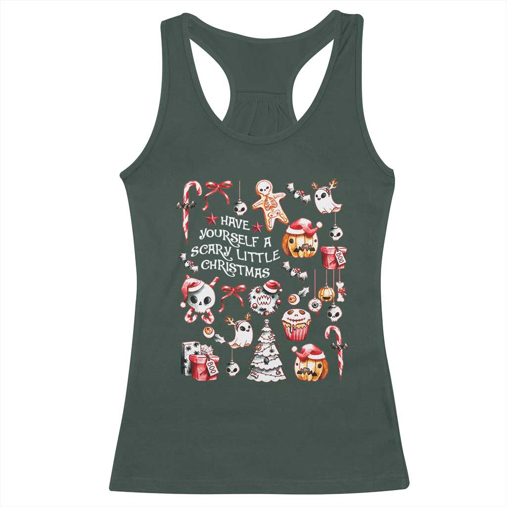 Gothic Xmas Racerback Tank Top Have Yourself A Scary Little Christmas TS09 Dark Forest Green Print Your Wear