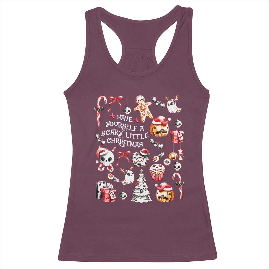 Gothic Xmas Racerback Tank Top Have Yourself A Scary Little Christmas TS09 Maroon Print Your Wear