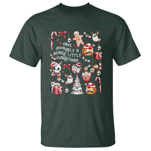 Gothic Xmas T Shirt Have Yourself A Scary Little Christmas TS09 Dark Forest Green Print Your Wear
