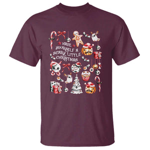 Gothic Xmas T Shirt Have Yourself A Scary Little Christmas TS09 Maroon Print Your Wear