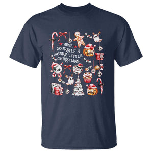 Gothic Xmas T Shirt Have Yourself A Scary Little Christmas TS09 Navy Print Your Wear