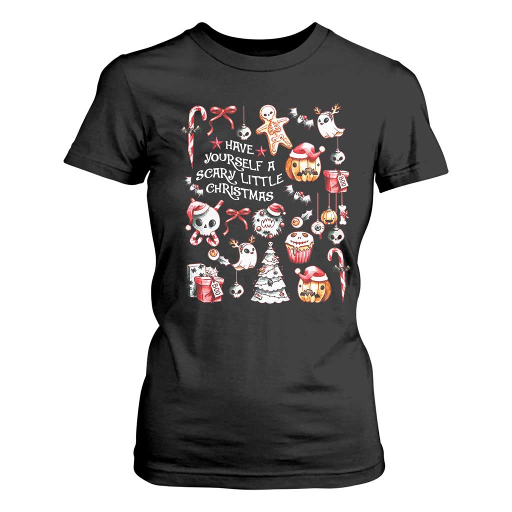 Gothic Xmas T Shirt For Women Have Yourself A Scary Little Christmas TS09 Black Print Your Wear