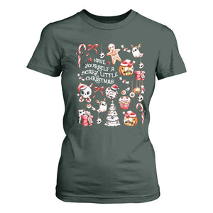 Gothic Xmas T Shirt For Women Have Yourself A Scary Little Christmas TS09 Dark Forest Green Print Your Wear